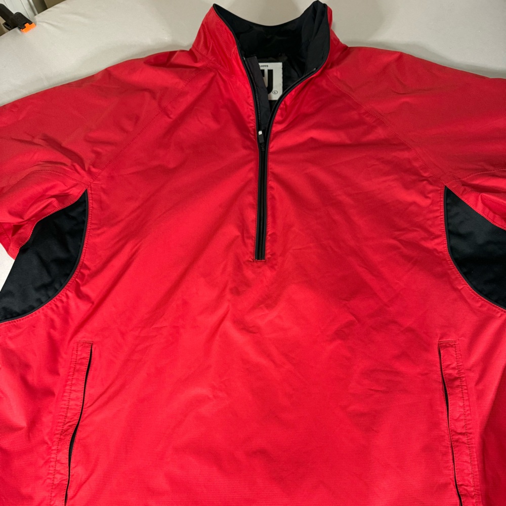 FootJoy DryJoys Golf Wind Jacket L‎ Red Short Sleeve - Picture 9 of 12
